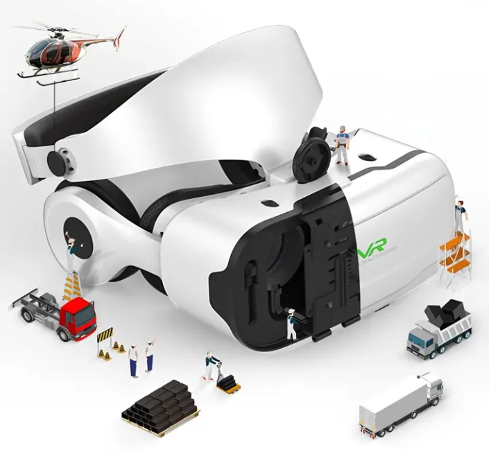 Ultra-Cool 3D VR Headset with Futuristic Design and Immersive 3D Audio