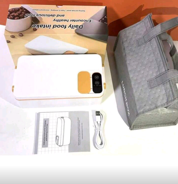 1L Rechargeable Electric Heated Lunch Box – Portable Food Warmer for Car, Truck, Work & Home