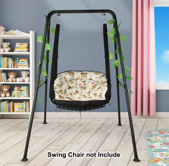 Heavy-Duty Metal Hammock Chair Stand – Multi-Purpose Indoor/Outdoor Hanging Chair Frame, 180kg Capacity, Easy Assembly, Black Finish, Ideal for Garden, Courtyard & Patio Use