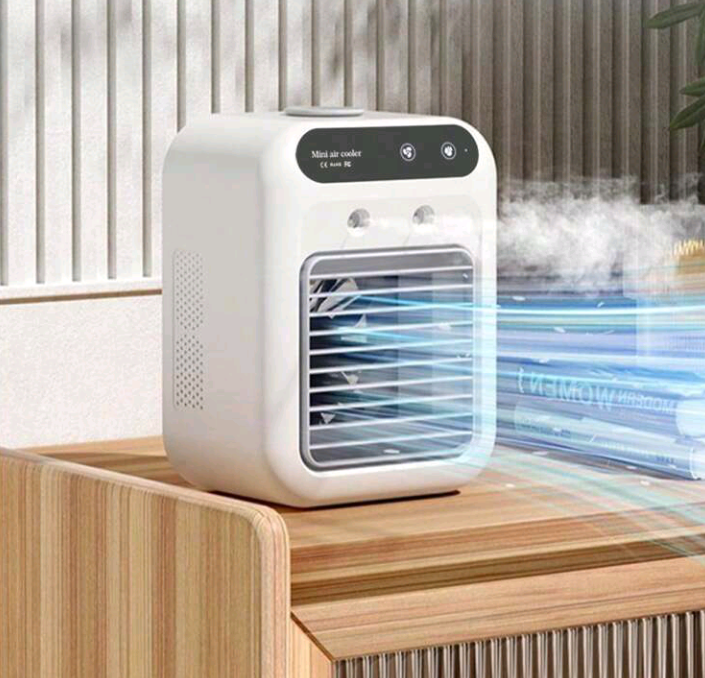 3-In-1 Mini Air Conditioner For Bedroom – Portable Air Cooler With Dual Fog Setting and Powerful Wind Speed