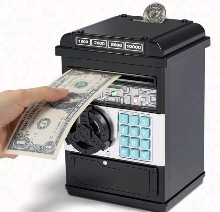 TEMI Electronic Password Piggy Bank – Automatic Money Saving Box with ATM Coin Slot for Kids