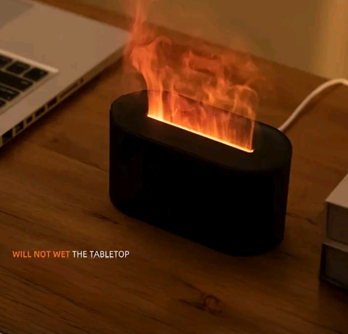 HEEYCEM Fireplace Colorful Flame Diffuser – 130ml Ultrasonic Aromatherapy Essential Oil Diffuser with Timer & Auto Shut-Off