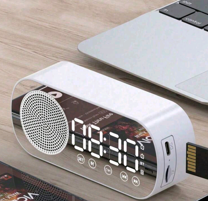 AKKHOO Wireless Bluetooth Speaker with AI Smart Alarm Clock and Subwoofer