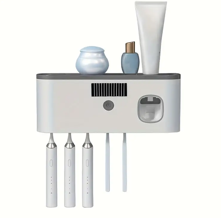 Toothbrush Disinfection Station with Toothpaste Dispenser