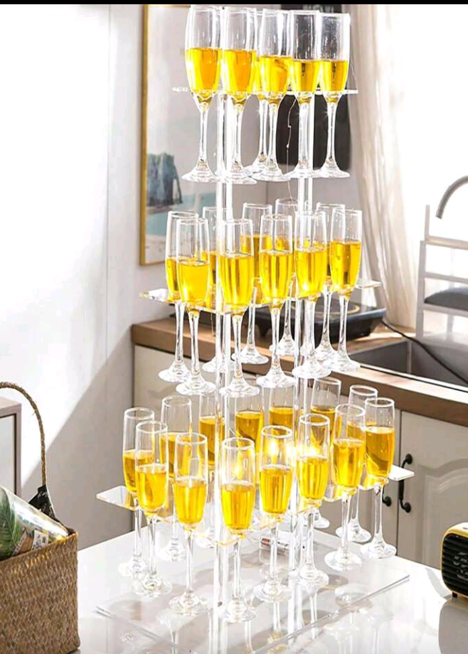 Elegant Acrylic Champagne Glass Holder Set