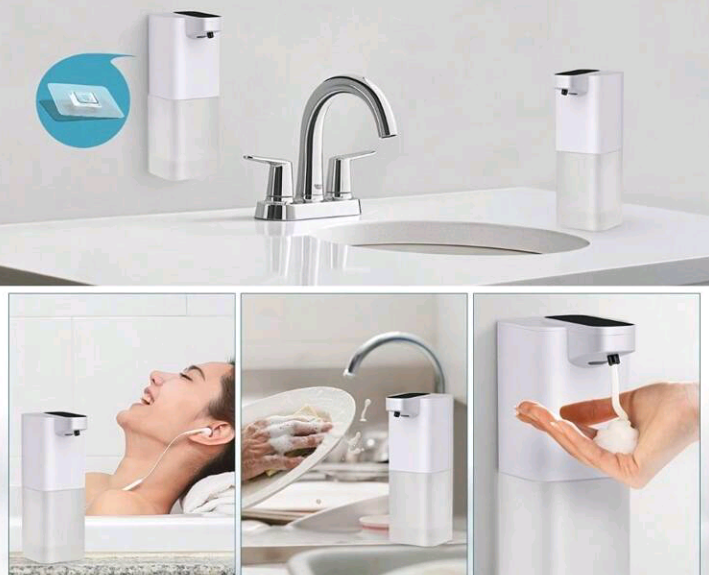 RAF 400ml Touchless Automatic Soap Dispenser – USB Rechargeable Foaming Soap Dispenser with 500mAh Battery for Bathroom & Kitchen