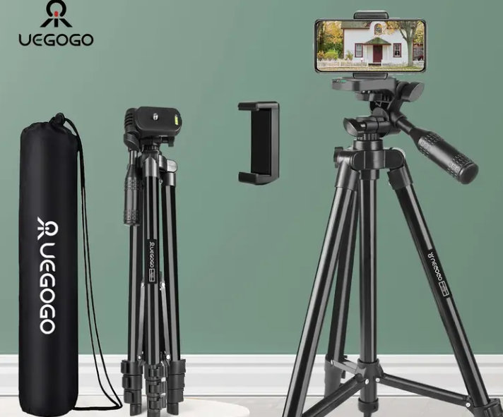 UEGOGO Aluminum Tripod with Gimbal Head and Phone Clip