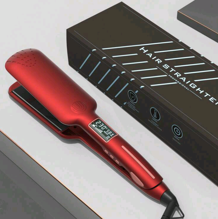 1pc Professional Wide Ceramic Plate Hair Flat Iron With LCD Display Hair Straightener