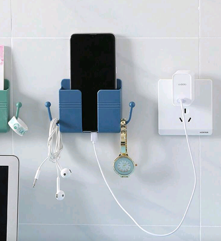 Wall-Mounted Adhesive Mobile Phone Charging Holder